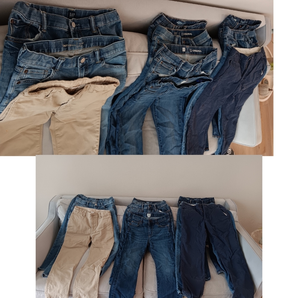 Sizes 10,12,14 boys jeans. Brand are Gap kids, Old Navy